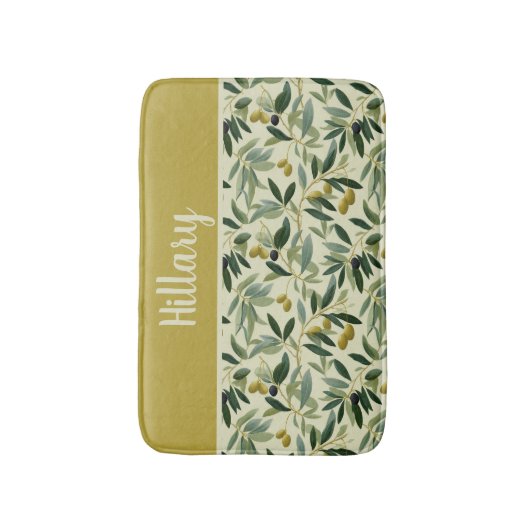 Olive Branch Monogram Name  バスマット (正面縦)