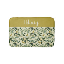 Olive Branch Monogram Name  バスマット