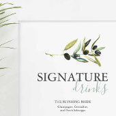 Olive Branch Signature Drinks Wedding Sign ポスター
