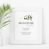 Olive Branch Signature Drinks Wedding Sign ポスター