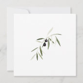 Olive Branch Watercolor Elegant Minimalist Wedding セーブザデート (裏面)