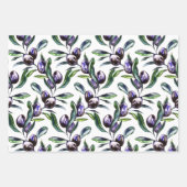 Olive Branch Watercolor Pattern ラッピングペーパーシート (正面2)