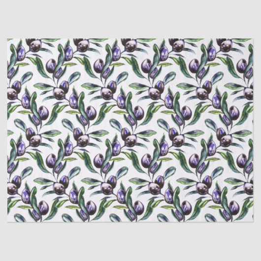 Olive Branch Watercolor Pattern  薄葉紙 (正面)
