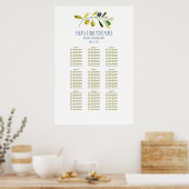 Olive branch wedding dinner seating chart ポスター (キッチン)