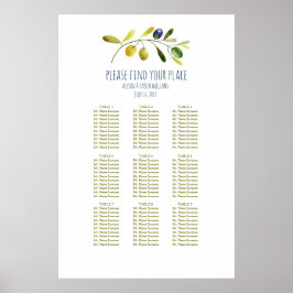 Olive branch wedding dinner seating chart ポスター