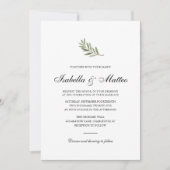 Olive Branch Wedding Invitation with QR Code  招待状 (正面)