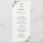 Olive Branch Wedding Menu | Elegant Greenery メニュー (正面)