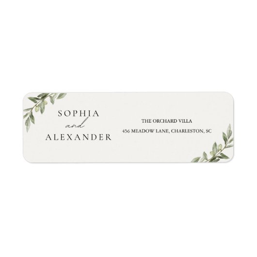 Olive Branch Wedding | Minimalist  ラベル (正面)