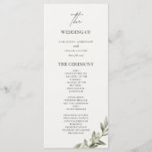 Olive Branch Wedding Program | Elegant Greenery  メニュー (正面)