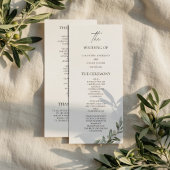 Olive Branch Wedding Program | Elegant Greenery  メニュー