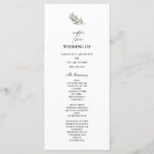 Olive Branch Wedding Program | Minimal  メニュー (正面)