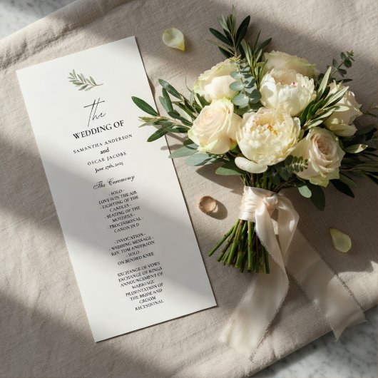 Olive Branch Wedding Program | Minimal  メニュー