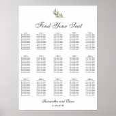 Olive Branch Wedding Seating Chart | Minimal  ポスター (正面)