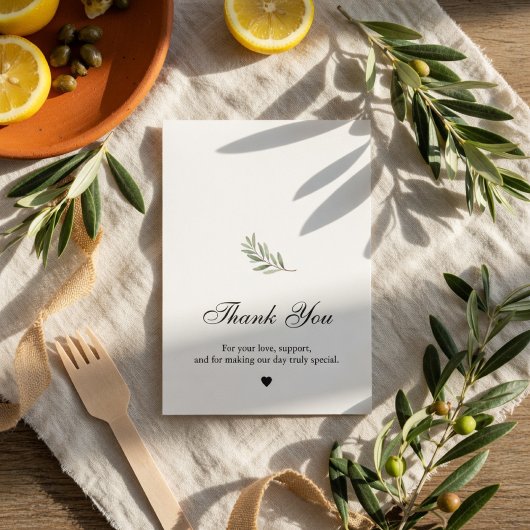 Olive Branch Wedding Thank You  サンキューカード