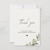 Olive Branch Wedding Thank You Card | Elegant サンキューカード (正面)