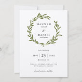 Olive Branch Wreath Save the Date card セーブザデート (正面)
