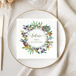 Olive Branches Italian Future Mrs Bridal Shower スタンダードカクテルナプキン