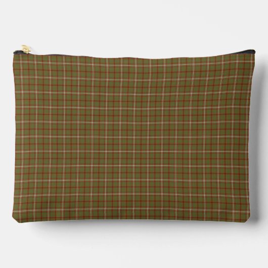 Olive Burgundy Plaid Classic Pattern Rustic アクセサリーポーチ (正面)
