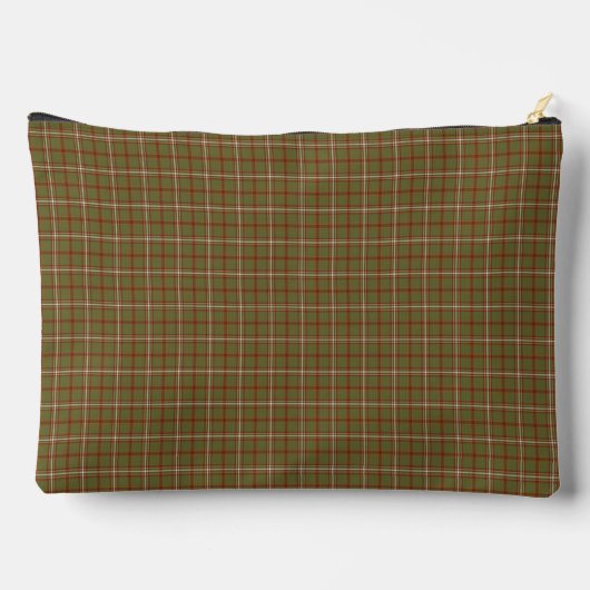Olive Burgundy Plaid Classic Pattern Rustic アクセサリーポーチ (裏面)