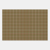 Olive Burgundy White Plaid Classic ラッピングペーパーシート (正面)