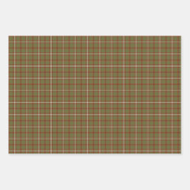 Olive Burgundy White Plaid Classic ラッピングペーパーシート