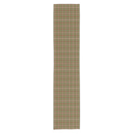 Olive Burgundy White Plaid Classic Table Runner ショートテーブルランナー