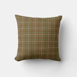 Olive Burgundy White Plaid Classic Throw Pillow クッション