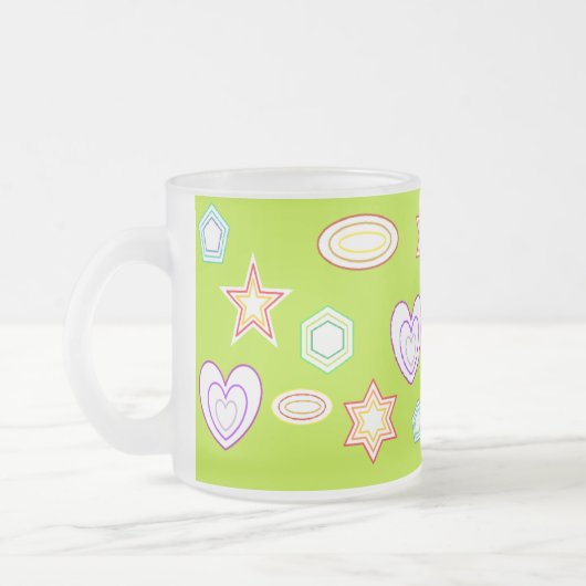 Olive colour Shapes mug フロストグラスマグカップ (左)