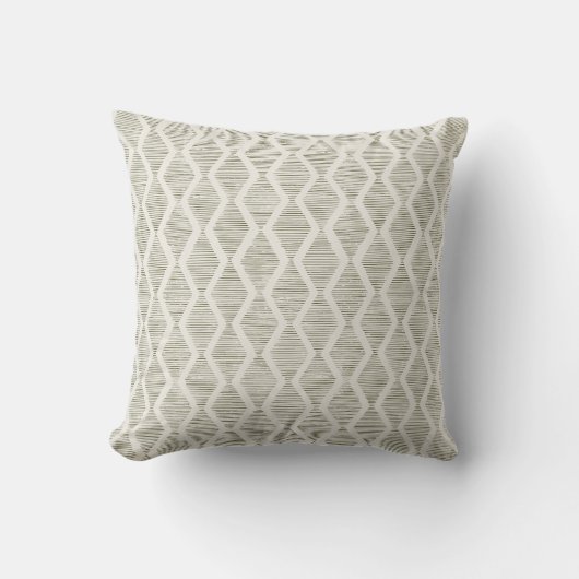 Olive Diamond Geometric Minimalist Throw Pillow クッション (正面)