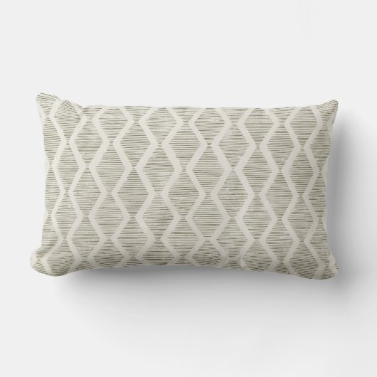 Olive Diamond Geometric Minimalist Throw Pillow ランバークッション (正面)