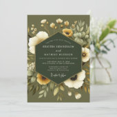 Olive Earthy Botanical Wedding 招待状 (スタンド正面)