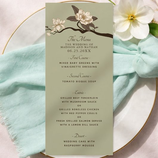 Olive Elegant Vintage Magnolia Wedding メニュー