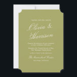 Olive Estate Calligraphy Wedding Invitation 招待状<br><div class="desc">Olive estate calligraphy wedding invitations designed for a refined European garden celebration. Featuring elegant classic script set on a soft olive background, this invitation reflects 2026 Herb Green wedding trends with timeless manor sophistication. Ideal for estate venues, church ceremonies, and romantic outdoor weddings. Style with vellum wraps, wax seals, or...</div>