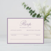 Olive Estate Calligraphy Wedding RSVP Card エンクロージャーカード (スタンド正面)