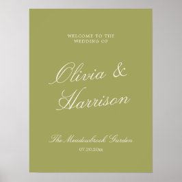 Olive Estate Calligraphy Wedding Welcome ポスター
