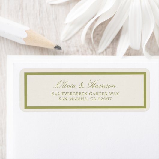 Olive Estate Wedding Return Address Label ラベル (インサイチュ)