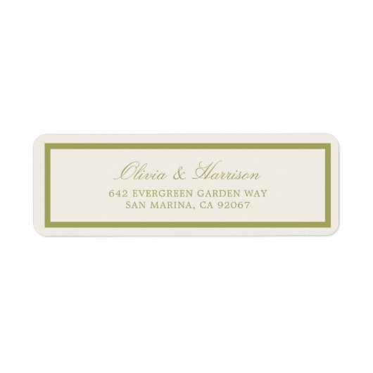 Olive Estate Wedding Return Address Label ラベル (正面)
