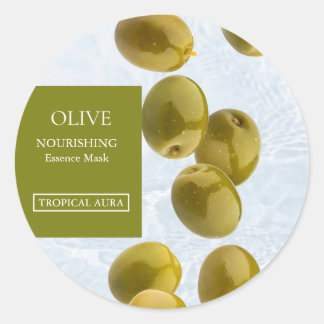 Olive Facial Mask Label ラウンドシール