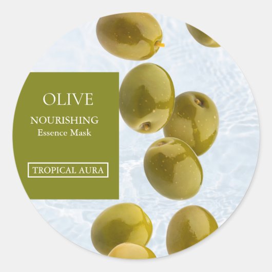Olive Facial Mask Label ラウンドシール (正面)