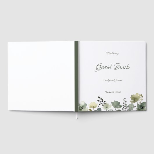 Olive Floral Wedding ゲストブック (全面)
