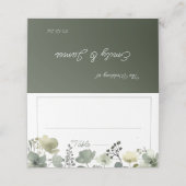 Olive Floral Wedding プレイスカード (外部開封)