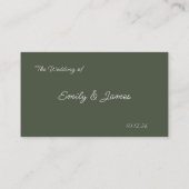 Olive Floral Wedding プレイスカード (裏面)
