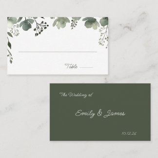 Olive Floral Wedding プレイスカード