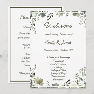 Olive Floral Wedding プログラム