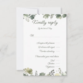 Olive Floral Wedding 出欠カード