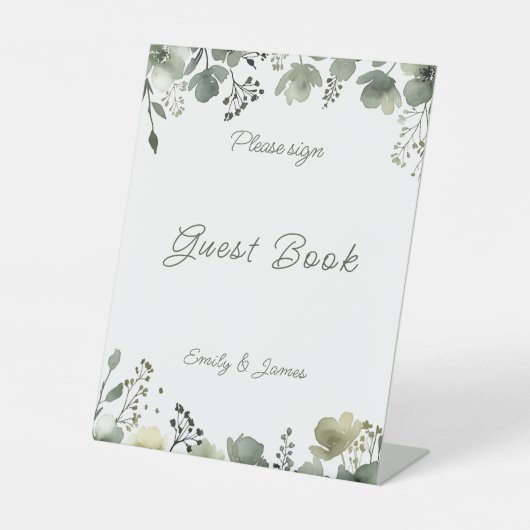 Olive Floral Wedding 台座サイン (正面)