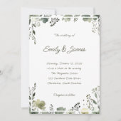 Olive Floral Wedding 招待状 (正面)
