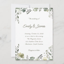 Olive Floral Wedding 招待状