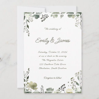 Olive Floral Wedding 招待状