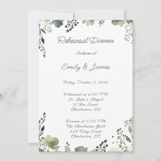 Olive Floral Wedding 招待状